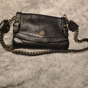 Black Leather Crossbody Bag With Dustbag